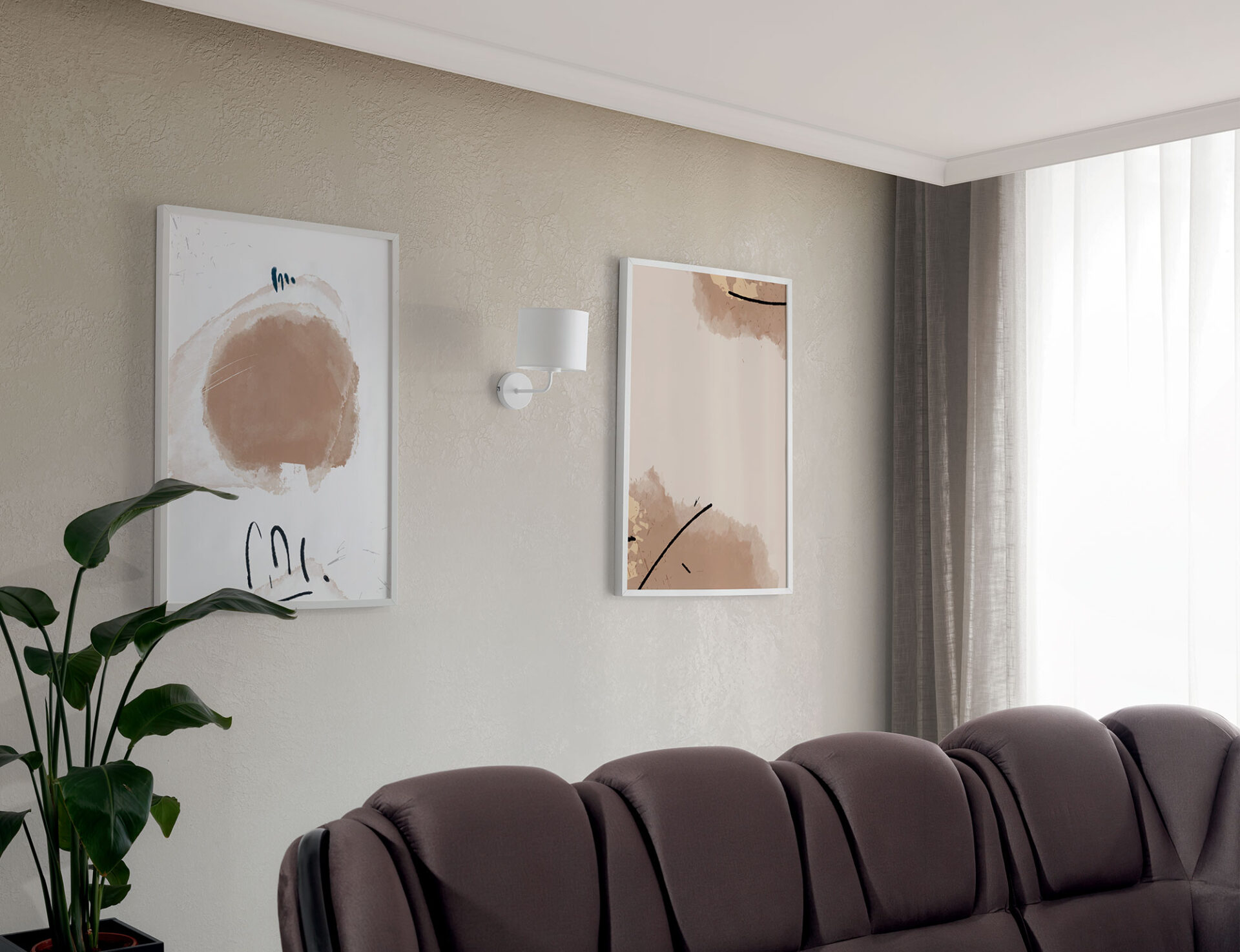 Vespillo, 18x26x24cm Sienas lampa 1 balta — 4 attēls