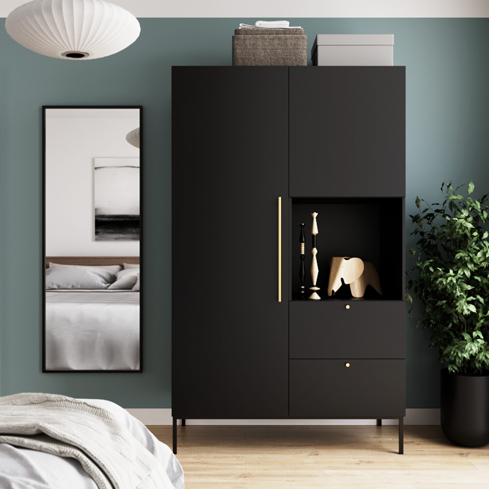 Lanzzi 120 skapis, matēti melns/matēti melns — изображение 2