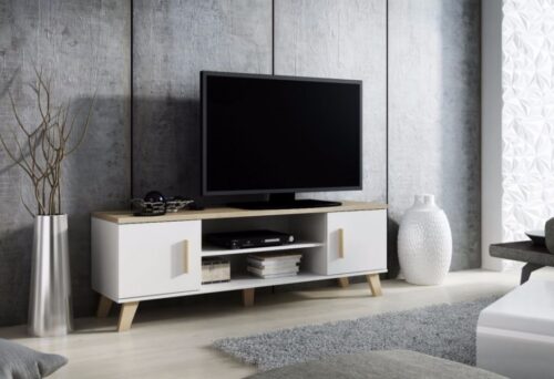 TV statīvs LOTTA 160 2D2K dimanta balts/Isonoma ozols