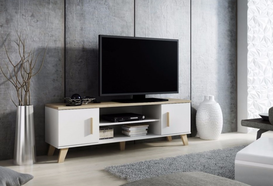 TV statīvs LOTTA 160 2D2K dimanta balts/Isonoma ozols