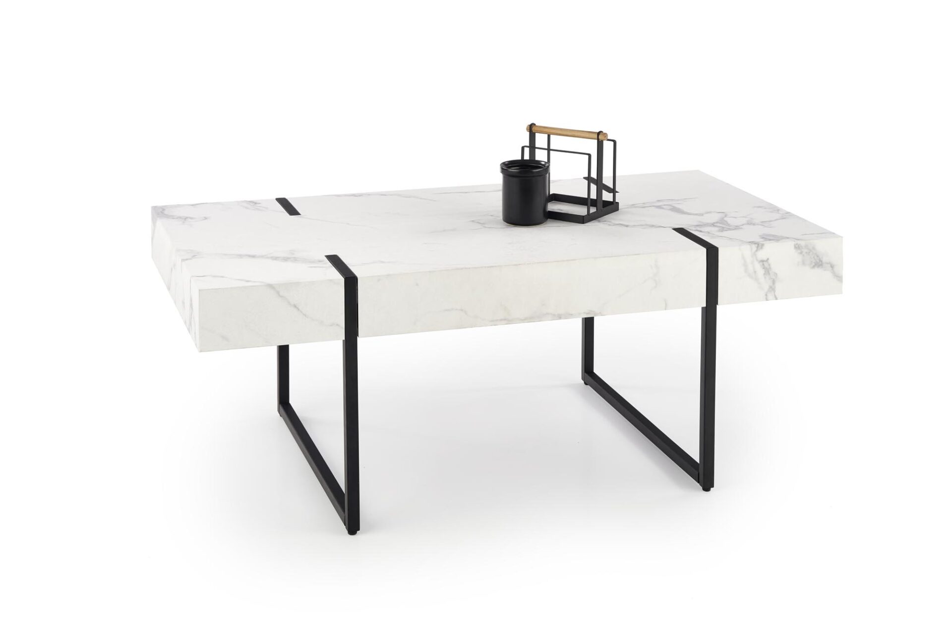 BLANCA galds, balts marmors/melns