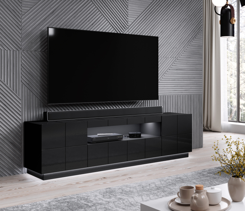 TV statīvs REJA spīdīgi melns/spīdīgi melns