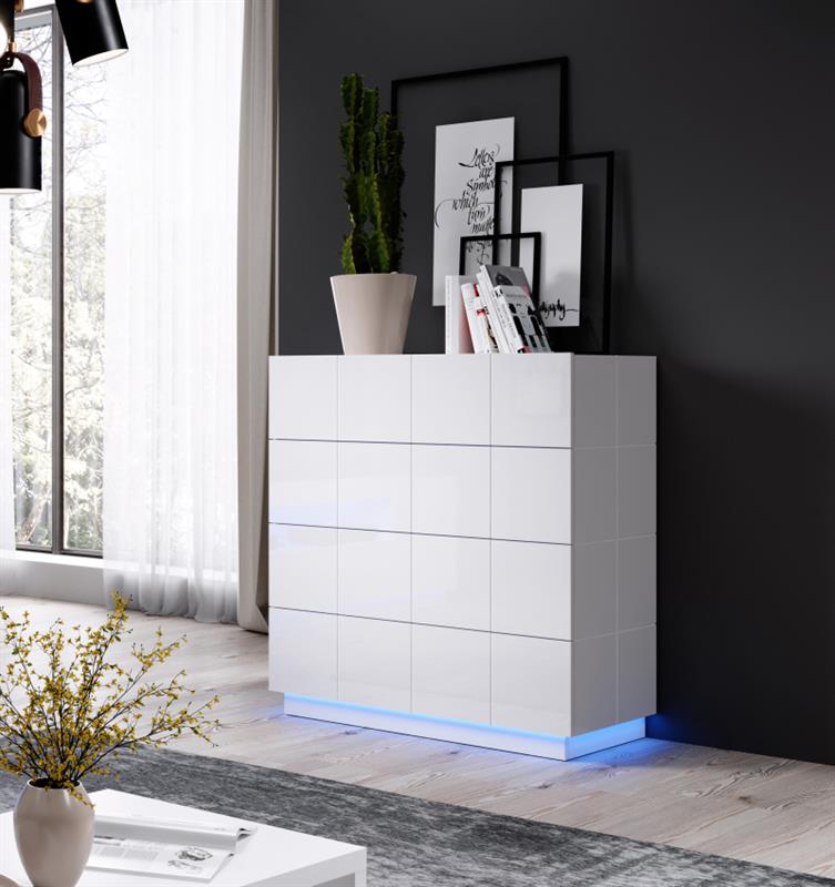 Kumode KOM4S REJA spīdīgi balta/spīdīgi balta — изображение 3