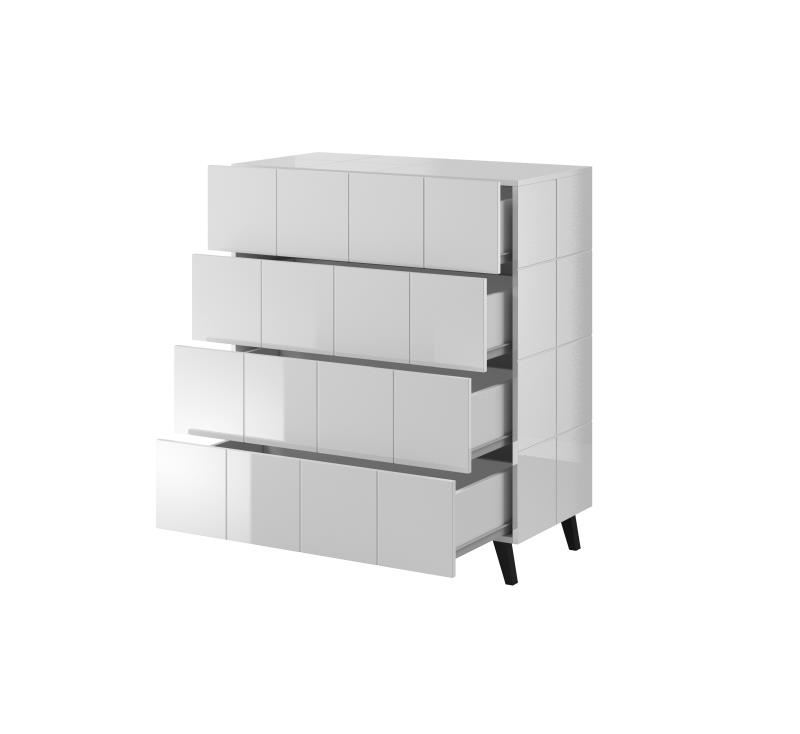 Kumode KOM4S REJA spīdīgi balta/spīdīgi balta — изображение 5
