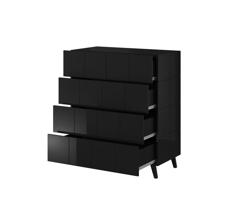 Kumode KOM4S REJA spīdīgi melna/spīdīgi melna — изображение 5