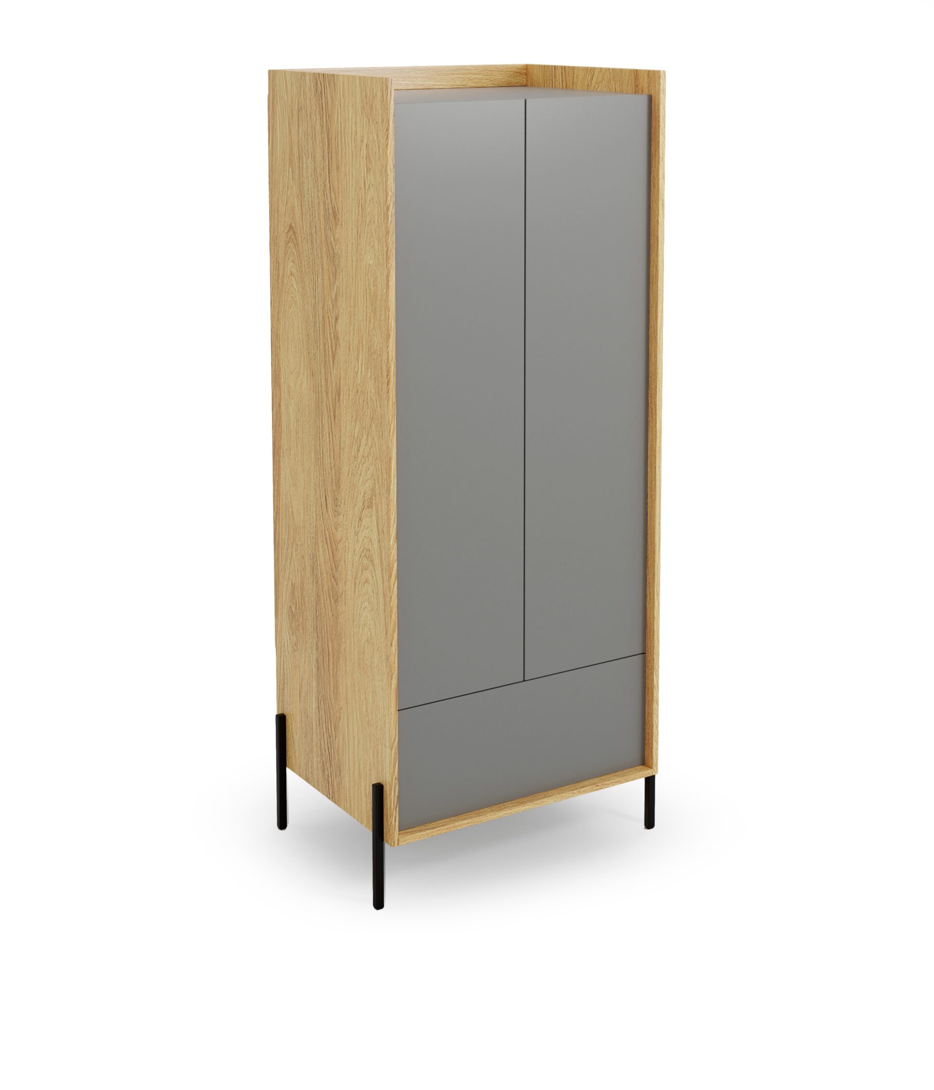 MOBIUS skapīša 2D krāsa: hikorija ozols/putekļaini pelēka