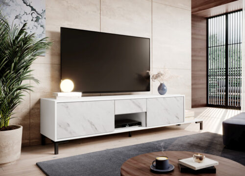 Marmora TV statīvs RTV2D1S1K balts