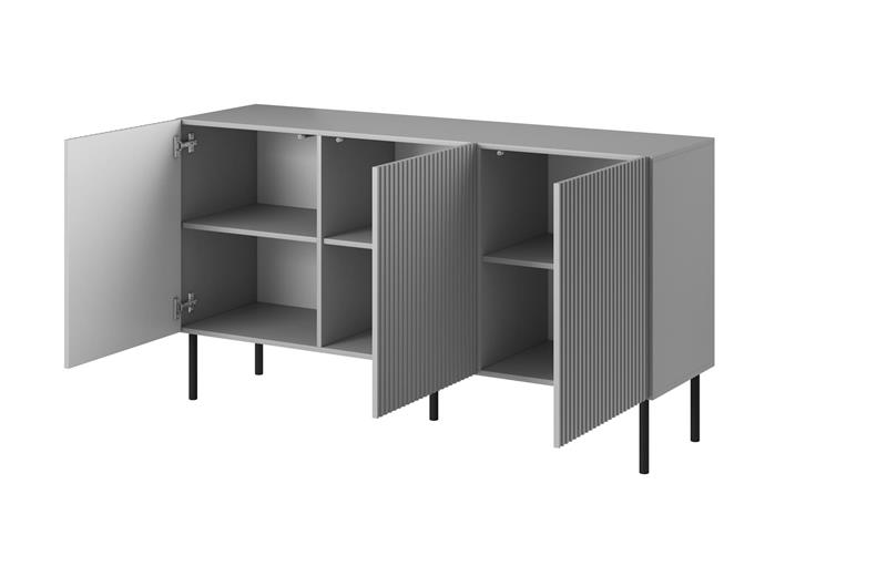 ASENSIO KM-1 kumode, gaiši pelēka/melna — изображение 2