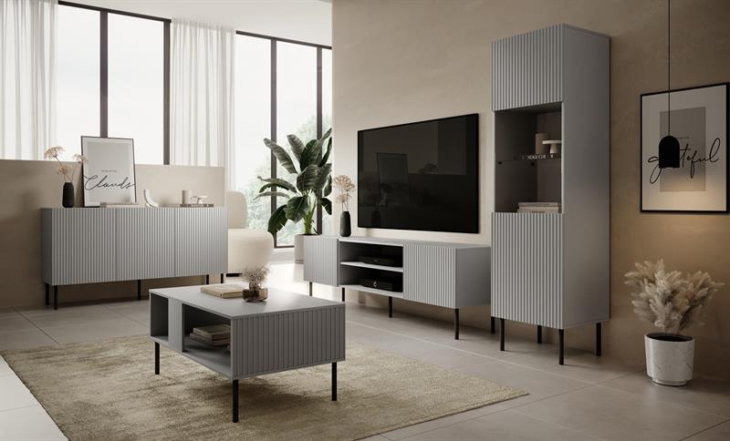 ASENSIO KM-1 kumode, gaiši pelēka/melna — изображение 3