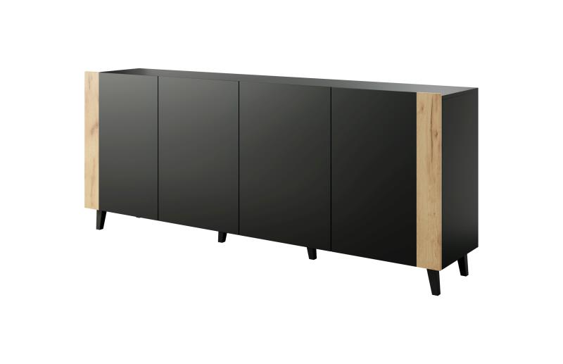 FARO kumode, melna/melna/amatniecisks ozols — 2 attēls
