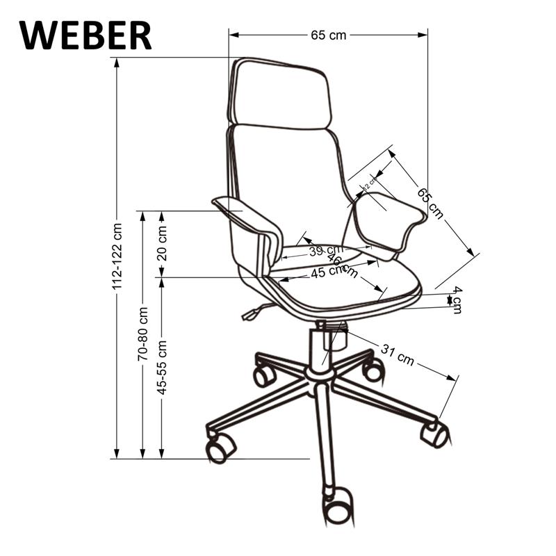 WEBER krēsls, valrieksts/melns — изображение 2
