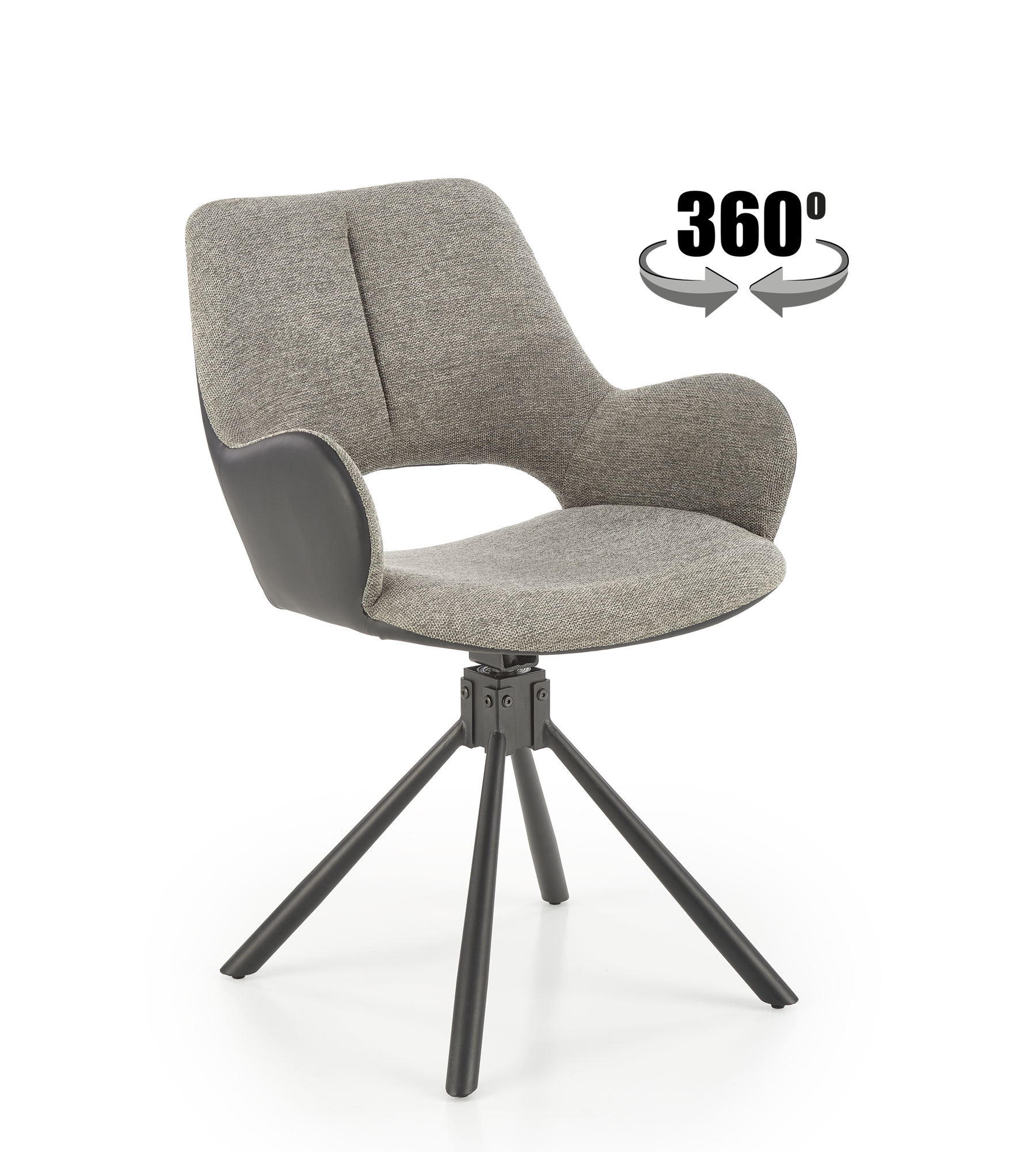 K494 krēsls, pelēks/melns