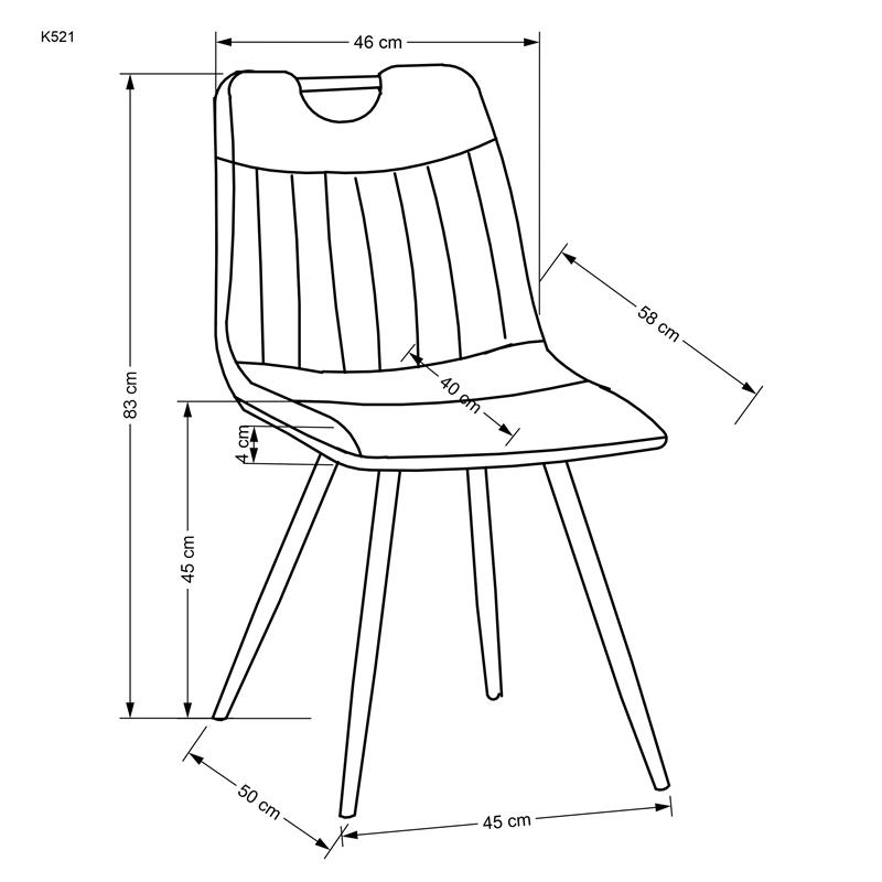 K521 krēsls, pelēks — 3 attēls