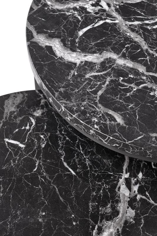 OREO divu galdu komplekts - melns marmors/melns — изображение 5