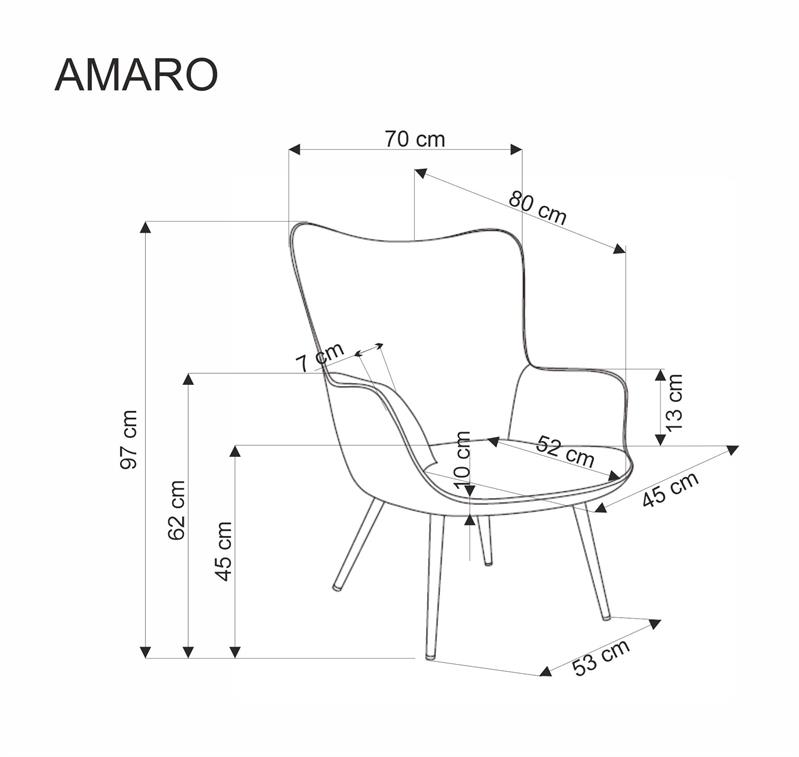 AMARO atpūtas krēsls, pelēks — 4 attēls