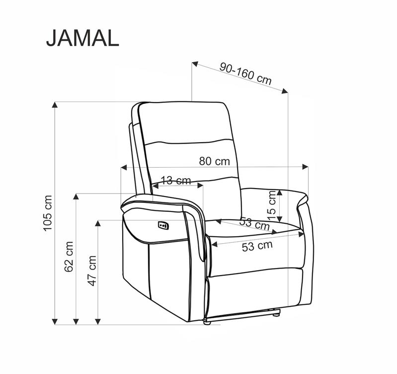 JAMAL atgāžamais krēsls, krāsa: bēša — изображение 5