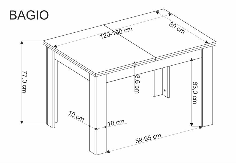 BAGIO izvelkams galds, mākslinieciskais ozols / mākslinieciskais ozols — 10 attēls