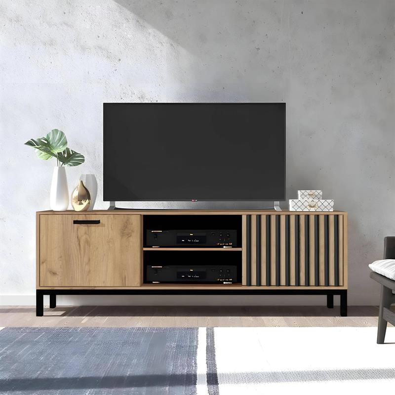 LAMINO RTV-1, TV statīvs, mākslīgais ozols / melns — изображение 2