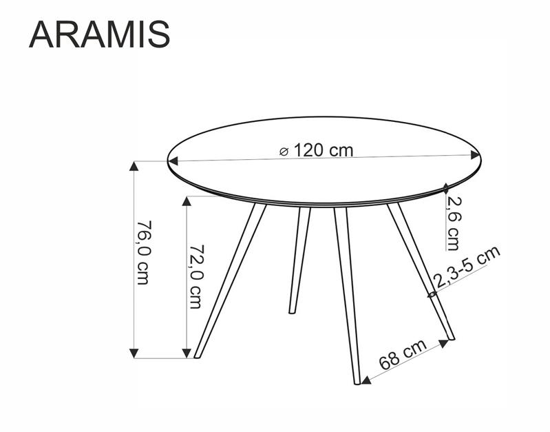 ARAMIS galds, teraco/melns — 4 attēls