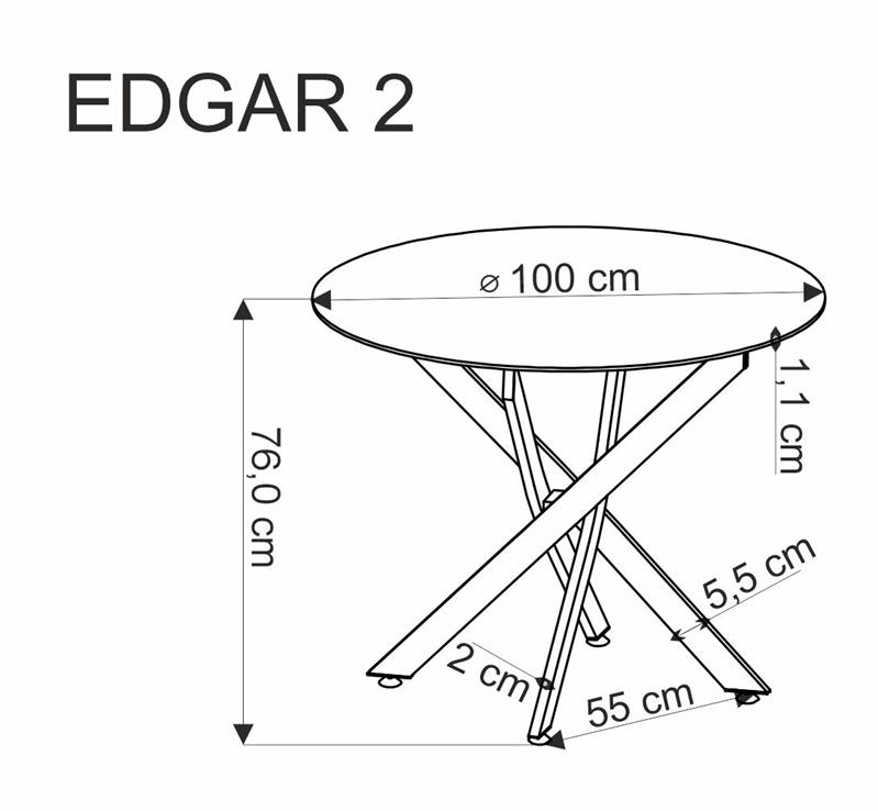 EDGAR 2 galds, galda virsma - balts marmors, kājas - melnas — изображение 4