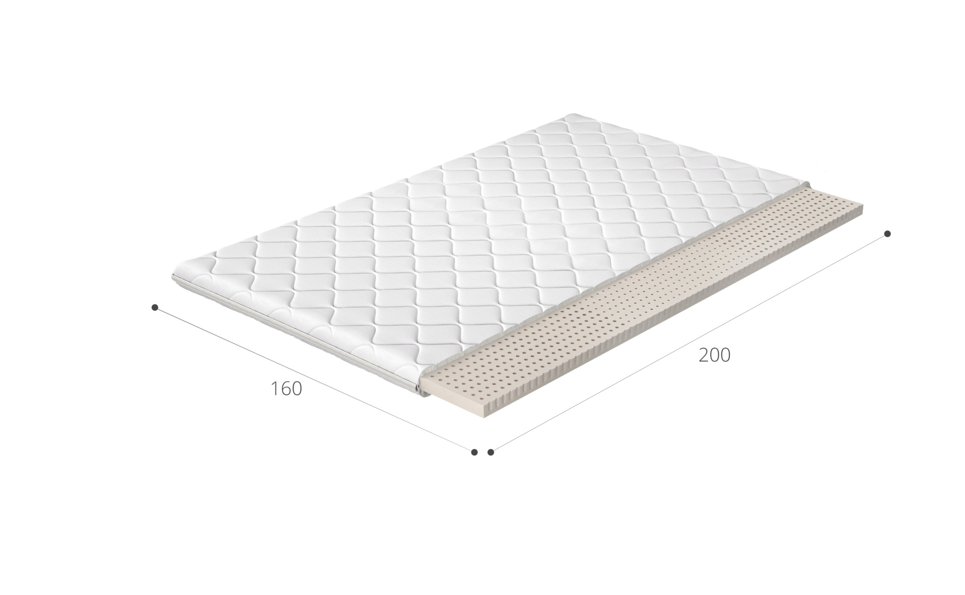 Topper lateksa 160x200 hipoalerģisks pārvalks — изображение 2