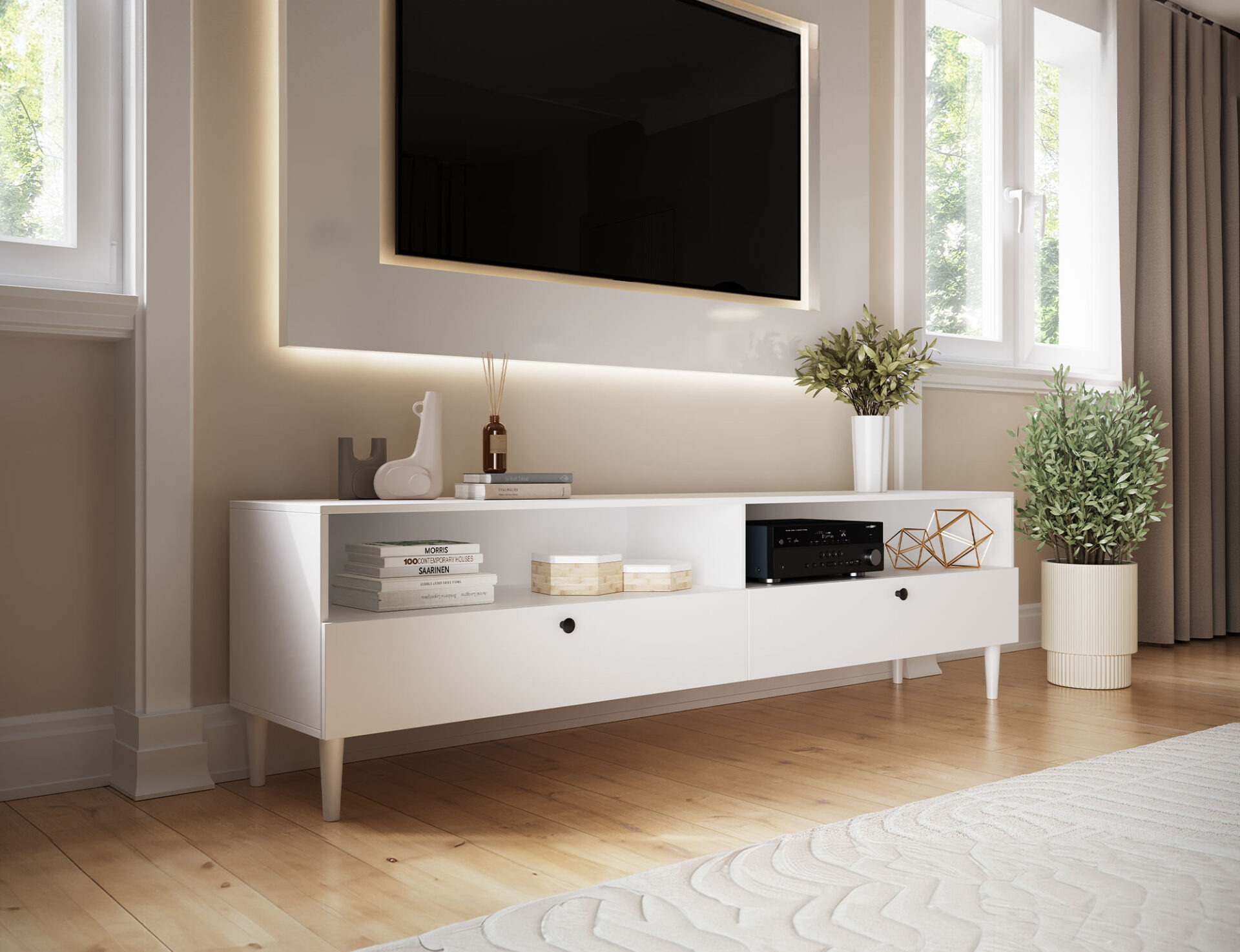 Dullum 200 TV statīvs, balts — изображение 4