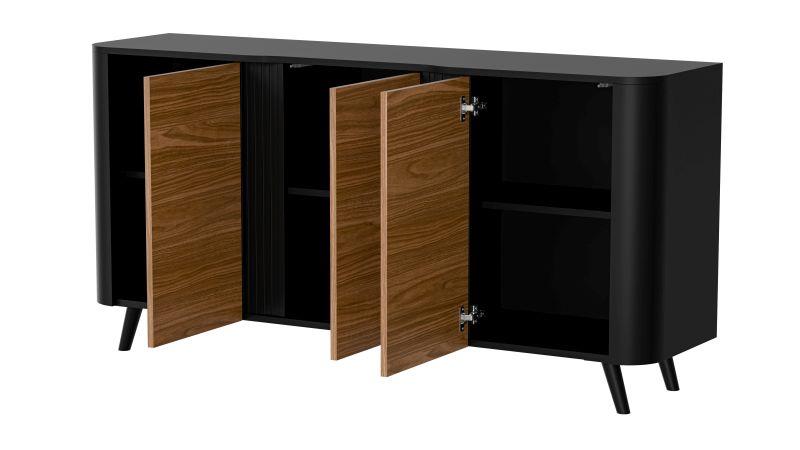 VOLARE kumode 150 (3D) matēti melna/valrieksta krāsā — изображение 2
