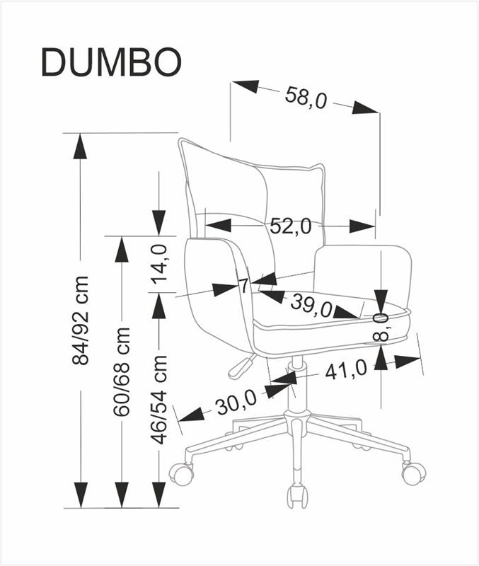 DUMBO biroja krēsls gaiši pelēks — изображение 4