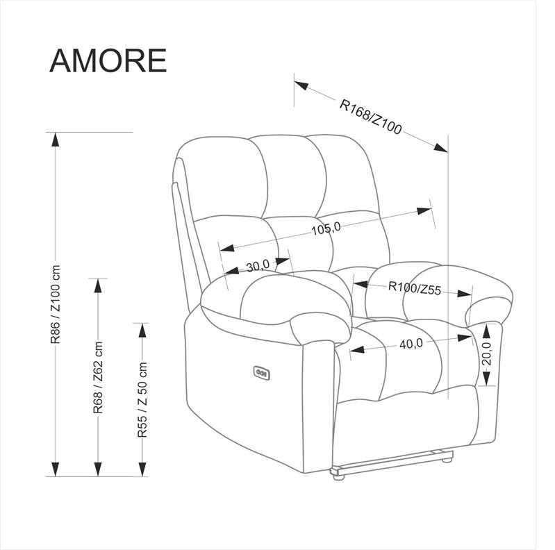 AMORE atpūtas krēsls, bēšs — изображение 6