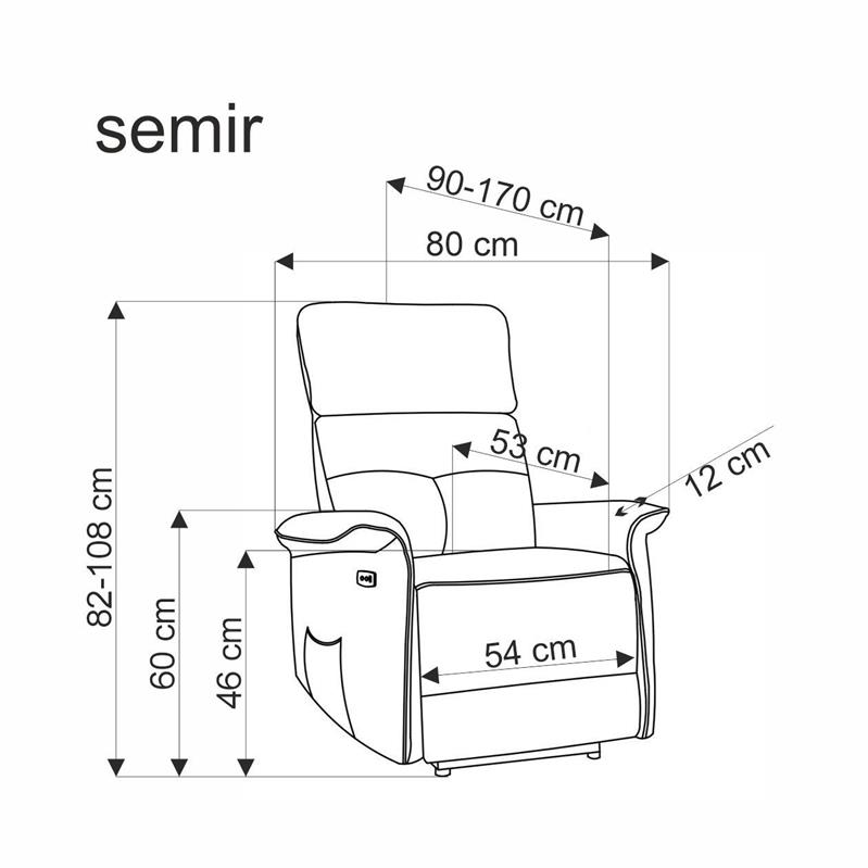 SEMIR 2 atpūtas krēsls, melns — изображение 8