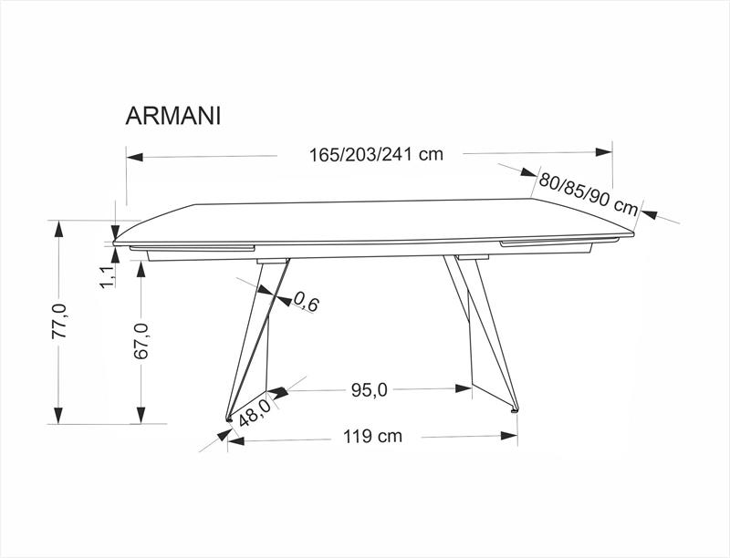 ARMANI izvelkams galds, melns marmors/melns — 9 attēls