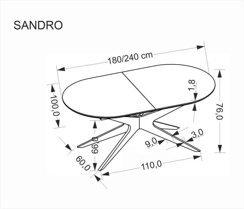 SANDRO izvelkams galds, čīkstošs — 13 attēls
