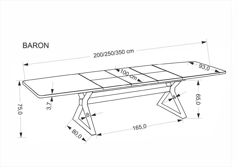 BARON izvelkams galds, valrieksts/melns — 16 attēls