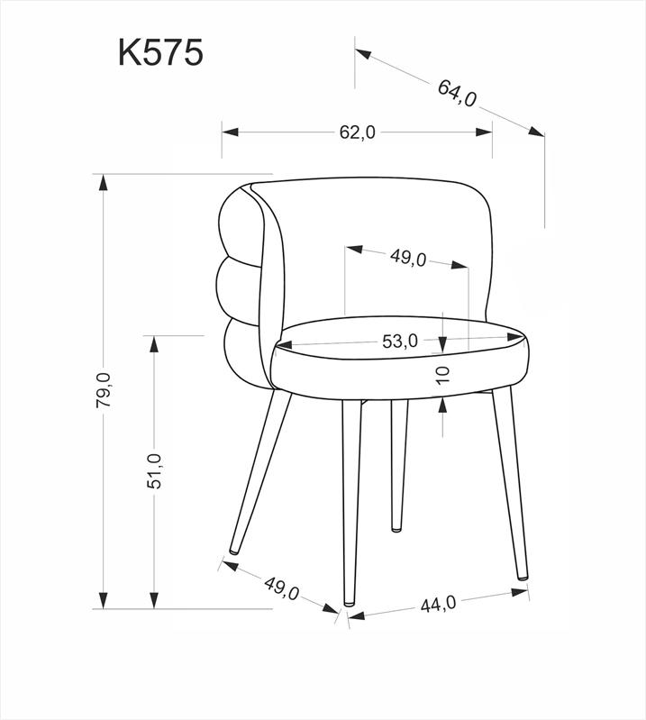 K575 krēsls, pelēks — 3 attēls