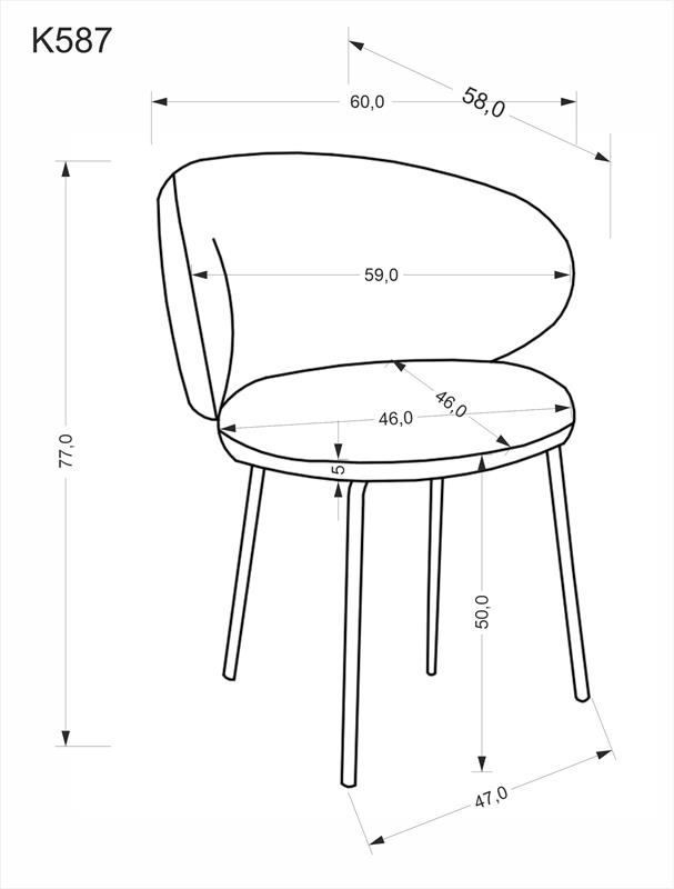 K587 krēsls, pelēks — 3 attēls