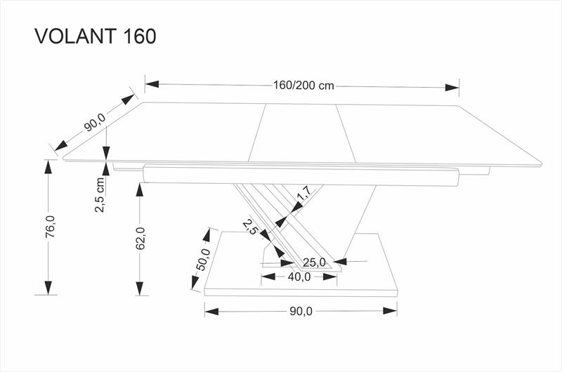 VOLANT 160 izvelkams galds, galda virsma - melns marmors, kājas - zeltainais ozols/melns — 8 attēls