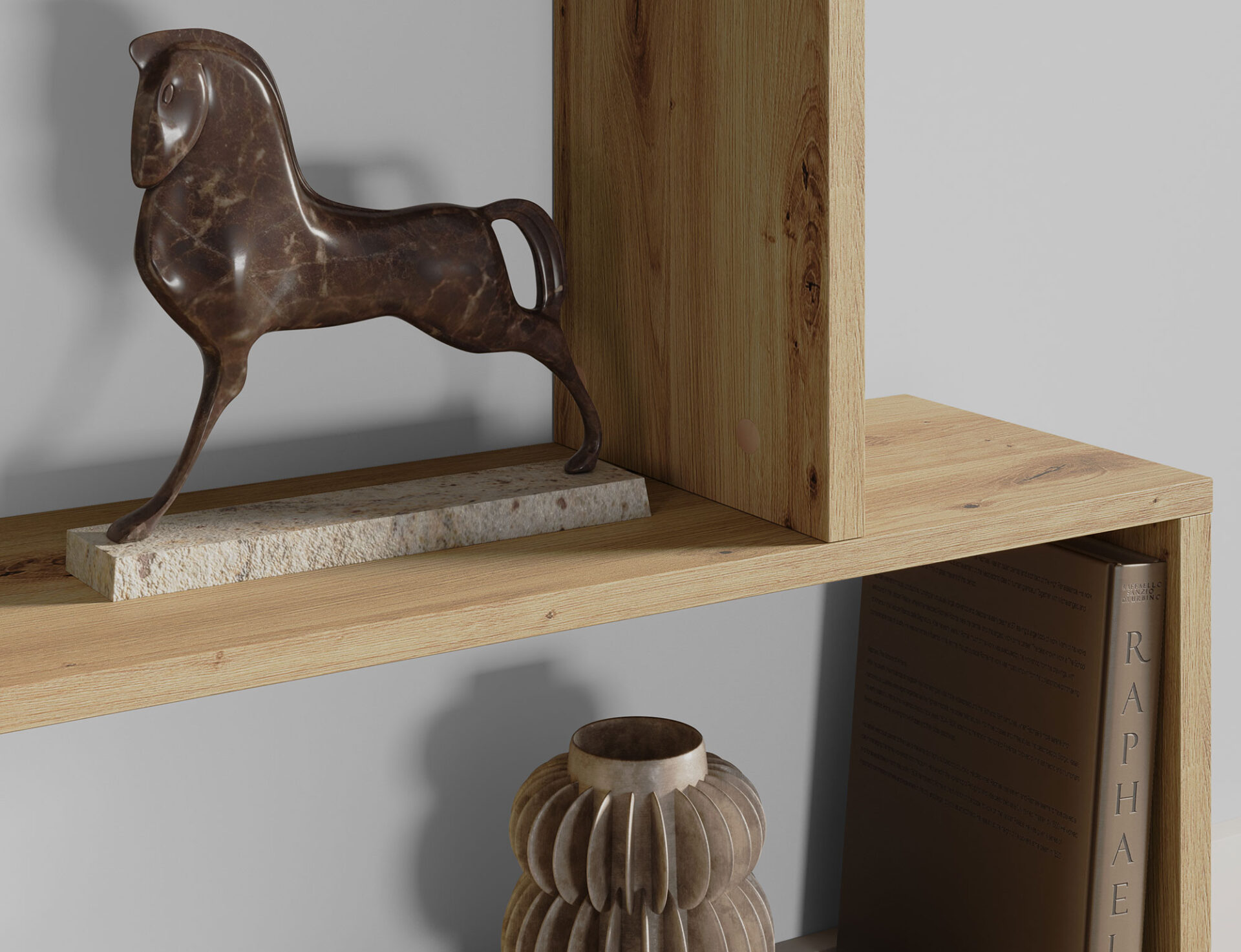 Evertti Artisans ozolkoka grāmatu plaukts — 5 attēls