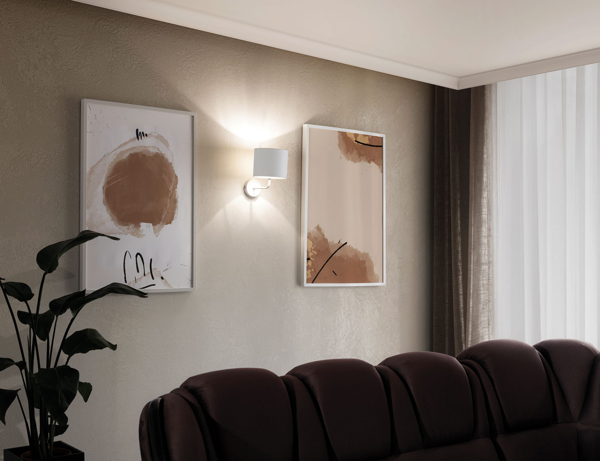 Vespillo, 18x26x24cm Sienas lampa 1 balta — 2 attēls