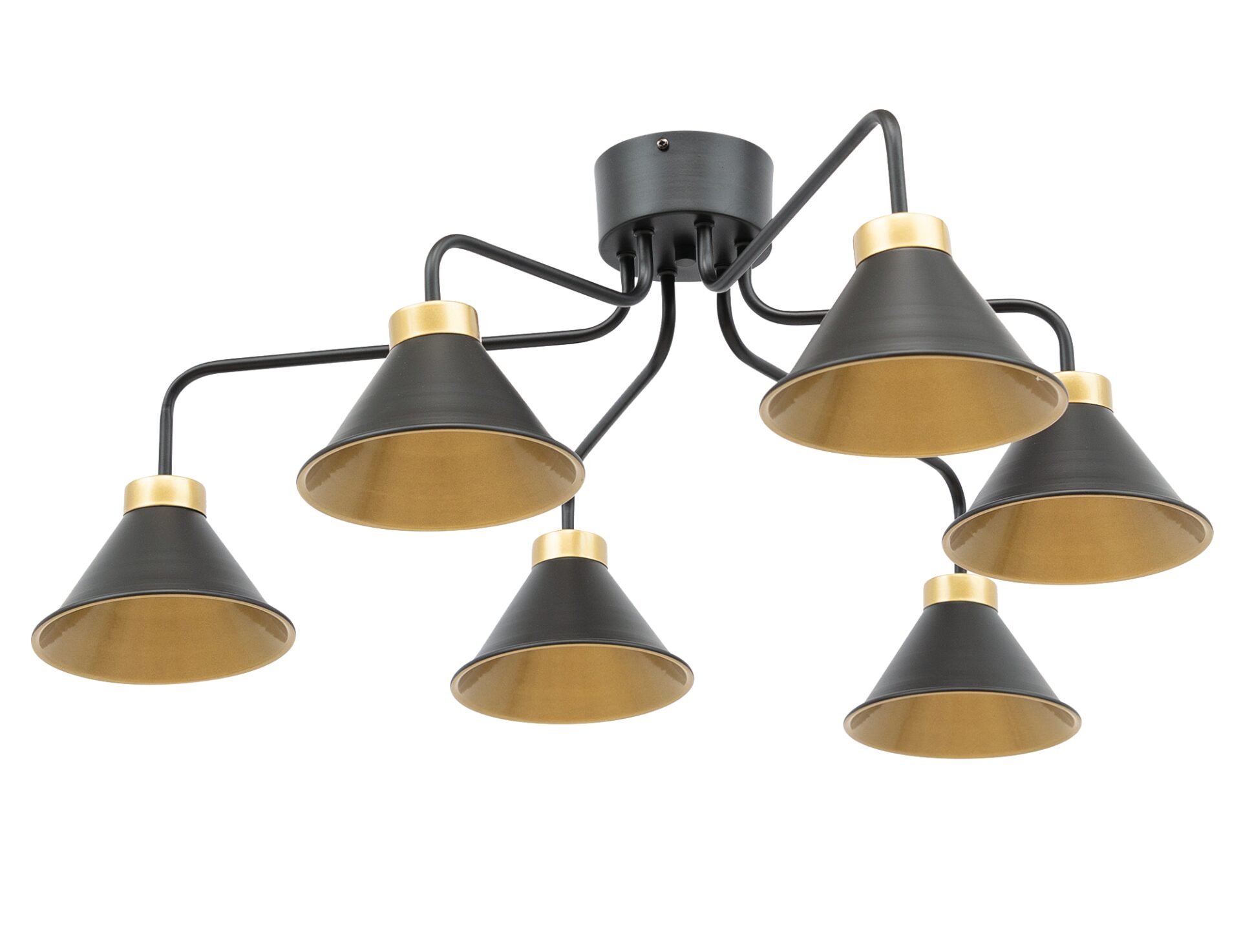 Detmer, 86x86x32cm lustra 6 melna/zelta krāsā — изображение 3