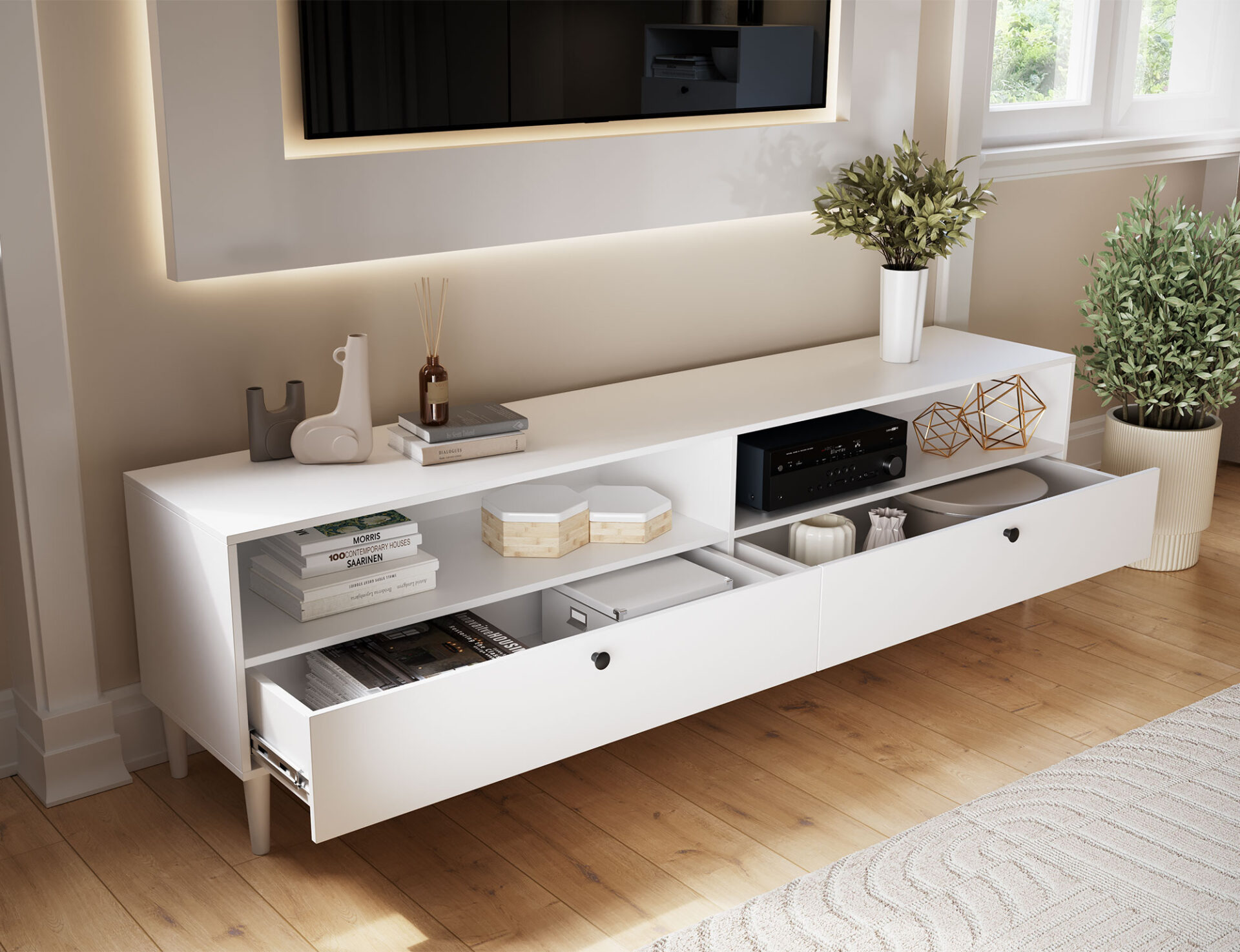 Dullum 200 TV statīvs, balts — изображение 8