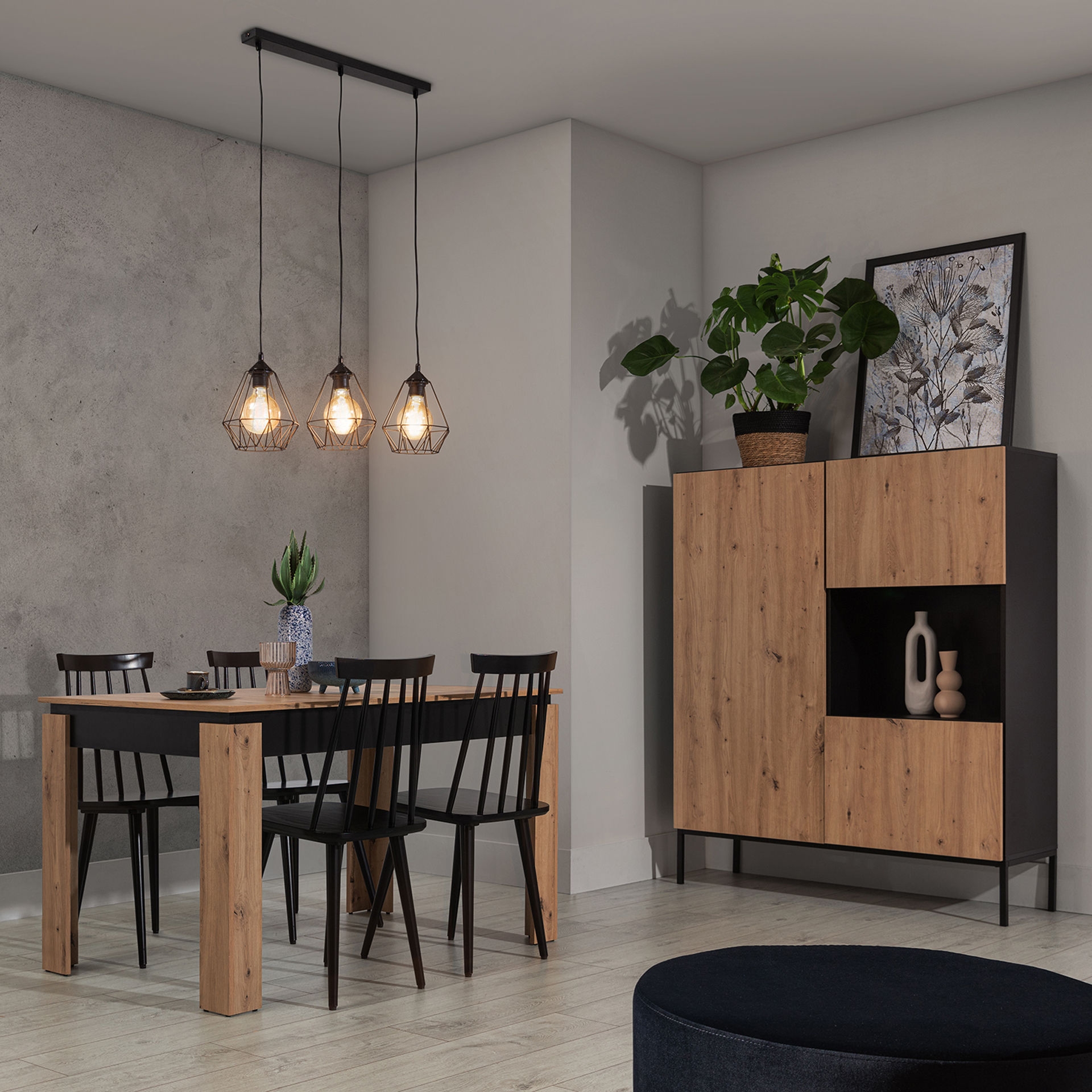 Benigne, 70x25x110cm piekarināms lineārs 3 melns — 2 attēls
