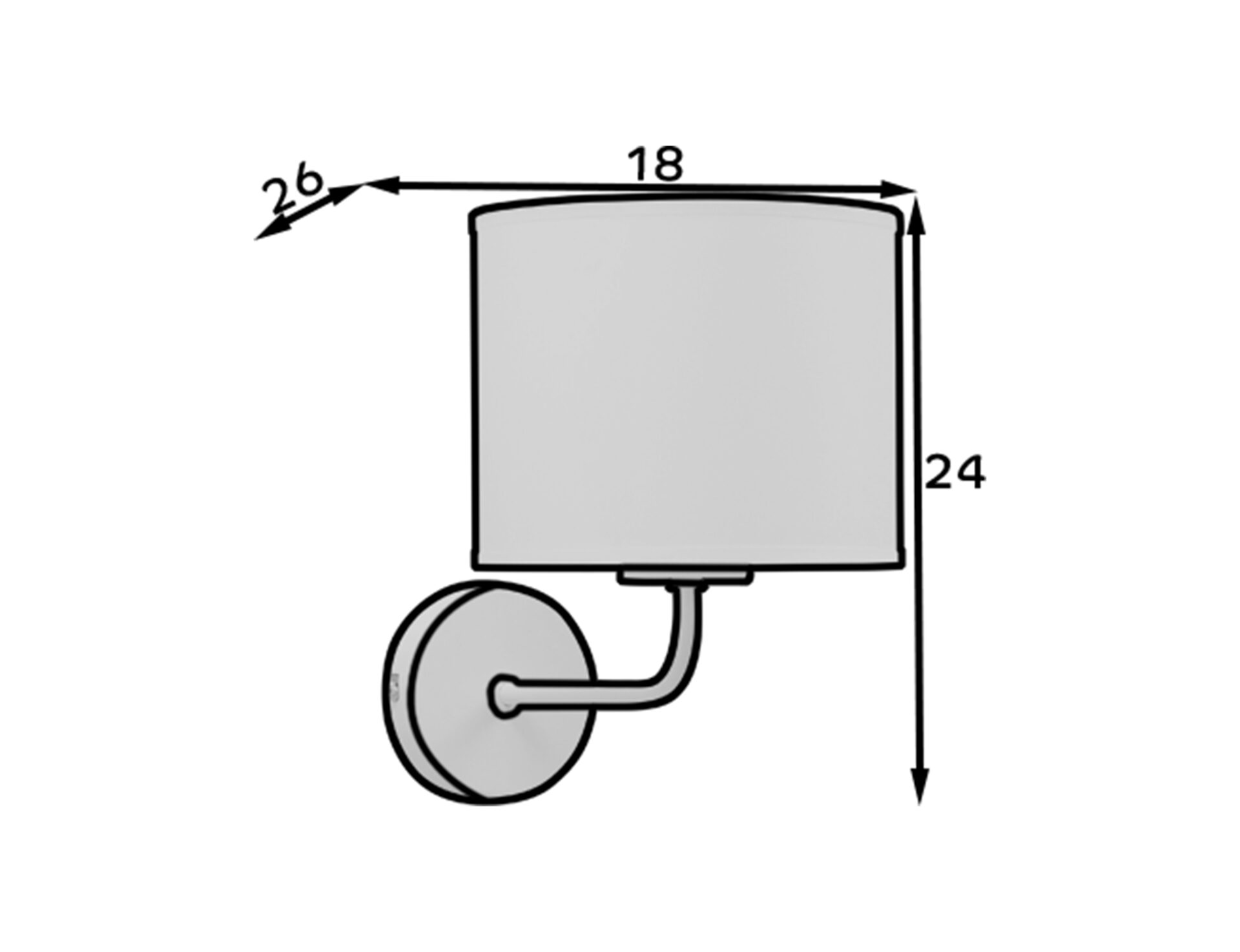 Vespillo, 18x26x24cm Sienas lampa 1 balta — 5 attēls