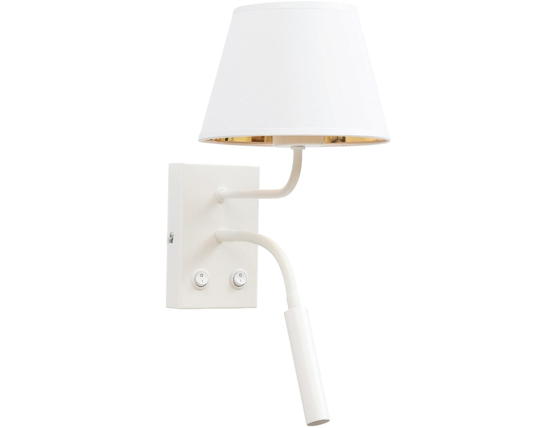 Vespillo, 18x26x38cm sienas lampa 2A balta/zelta