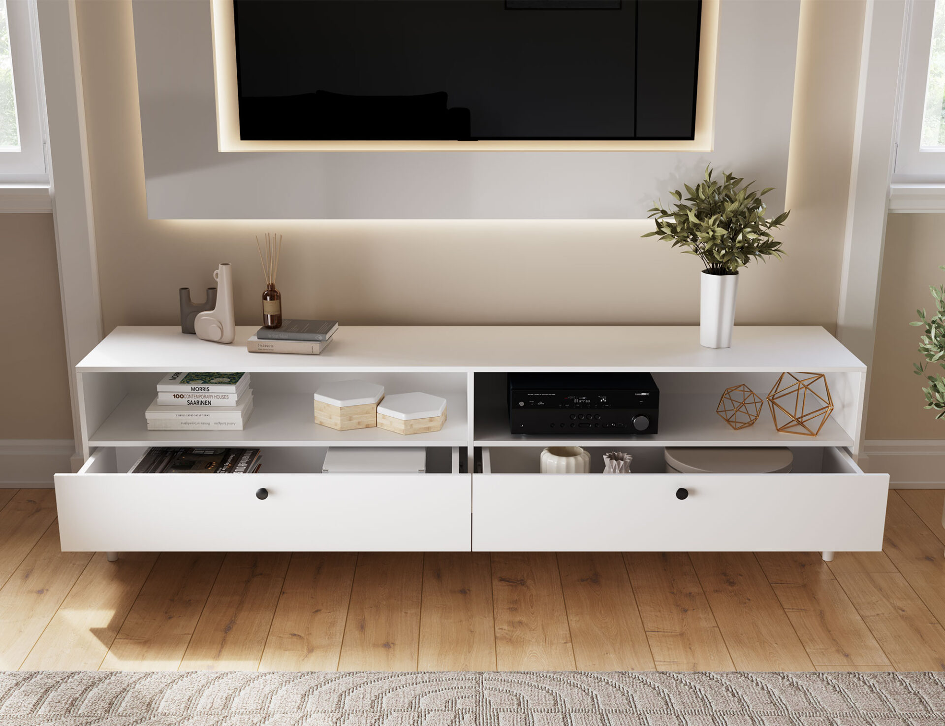 Dullum 200 TV statīvs, balts — изображение 6