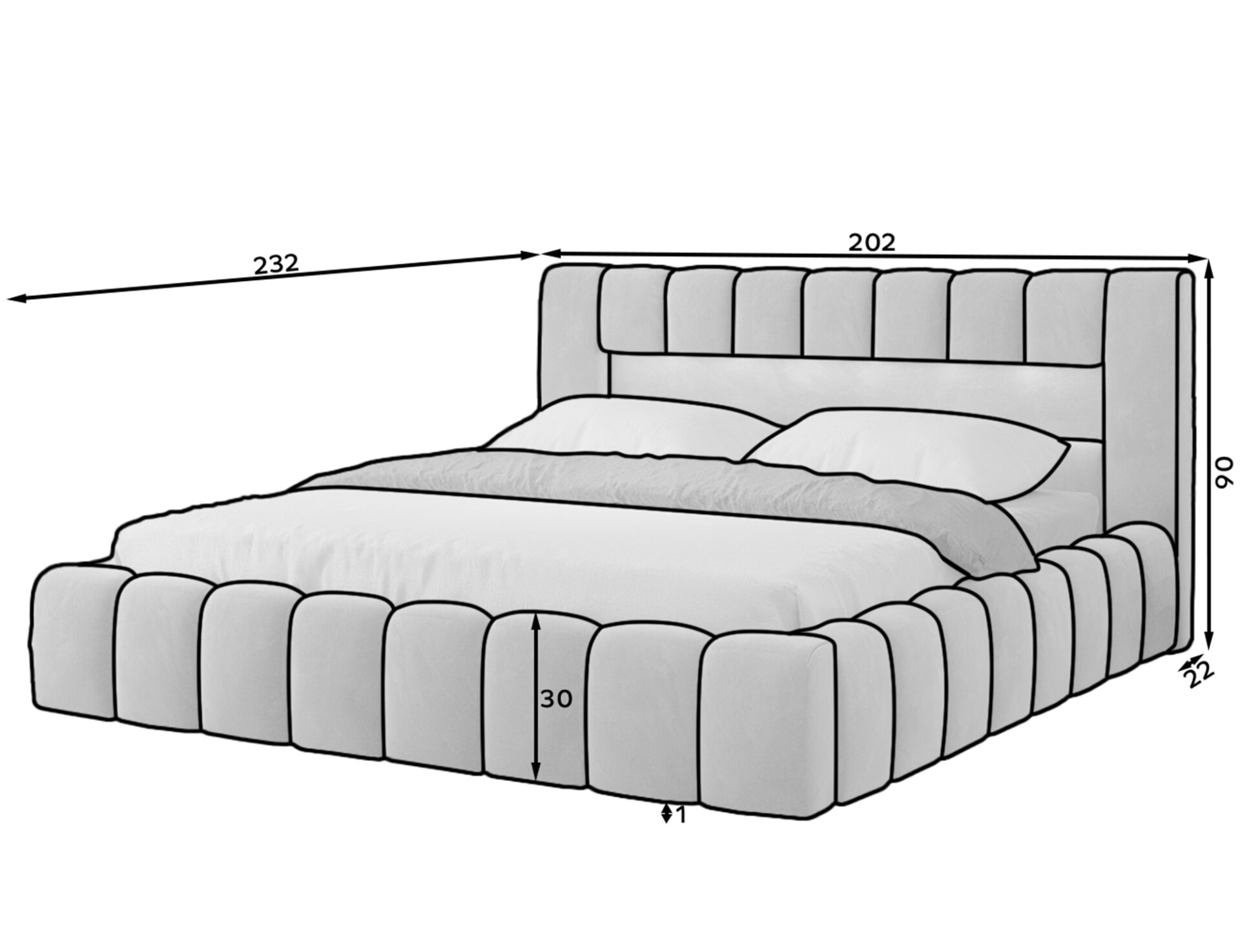Lamica gulta 180x200 + metāla rāmis/gāze/konteiners — 9 attēls