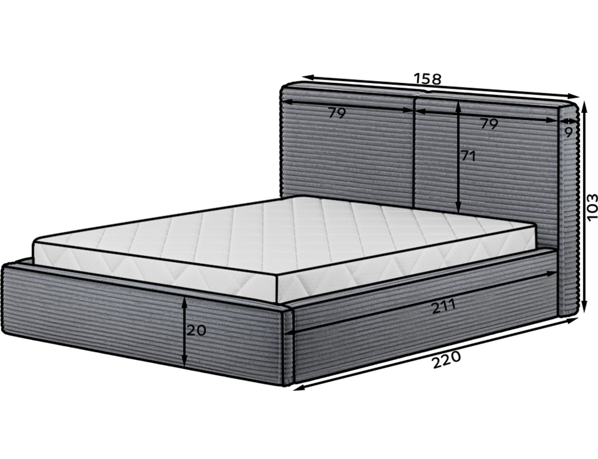 Pesillo gulta + metāla rāmis/gāze/konteiners 140x200 — 9 attēls