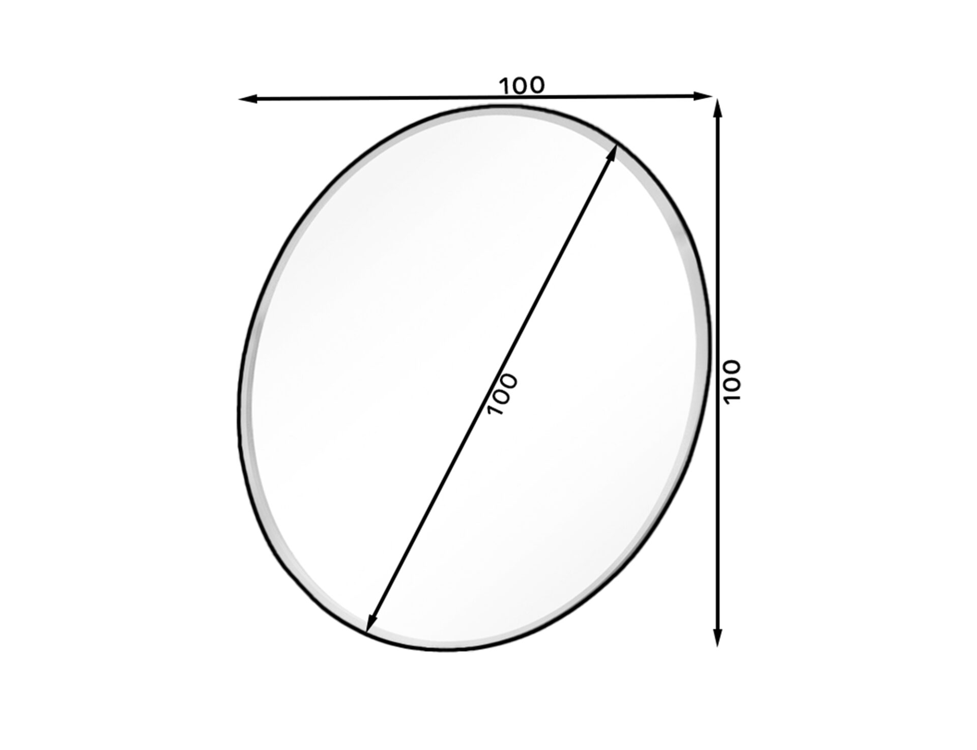 Grace apaļais spogulis, 100 cm, balts — 3 attēls