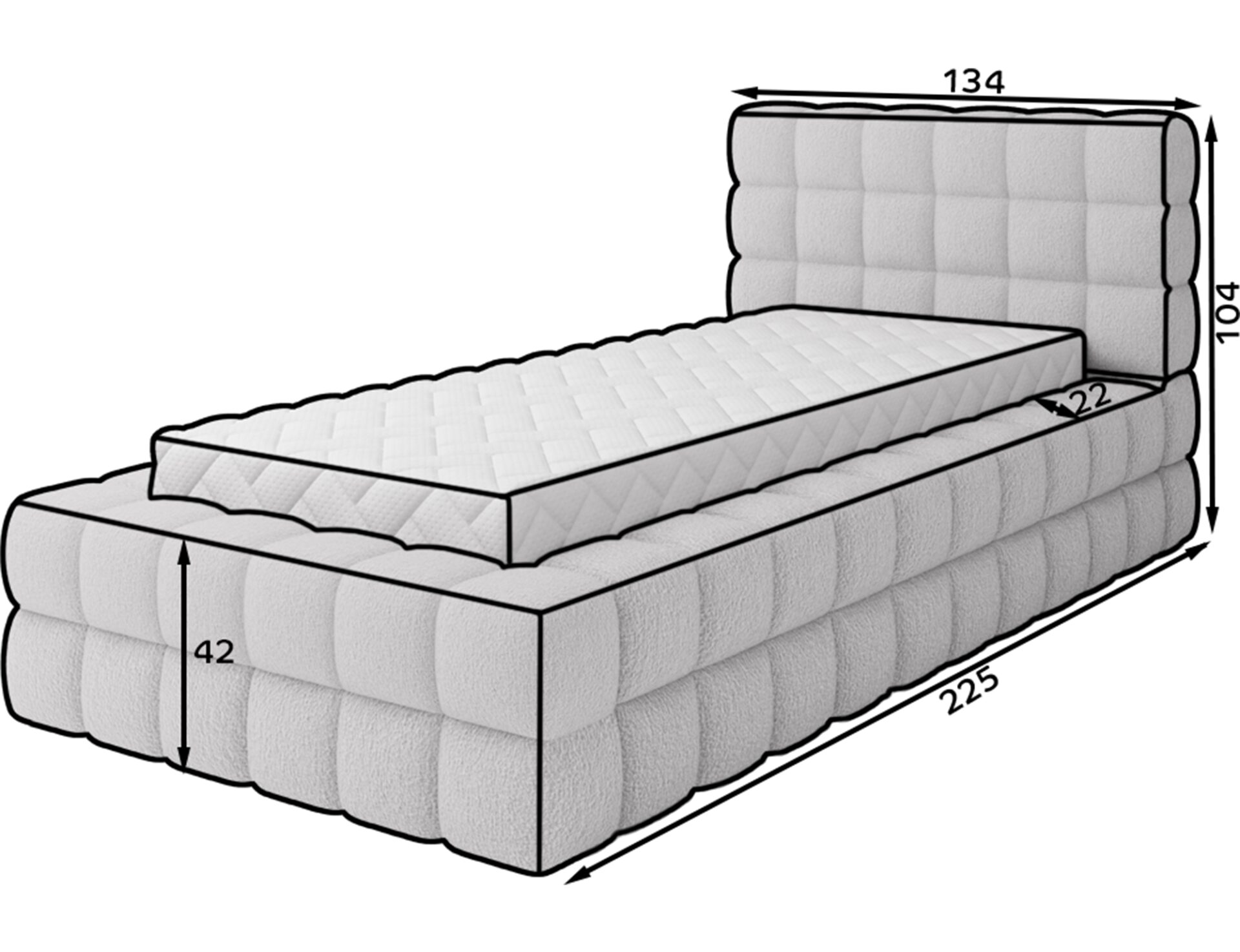 Gulta ar polsterējumu 90x200 — изображение 10