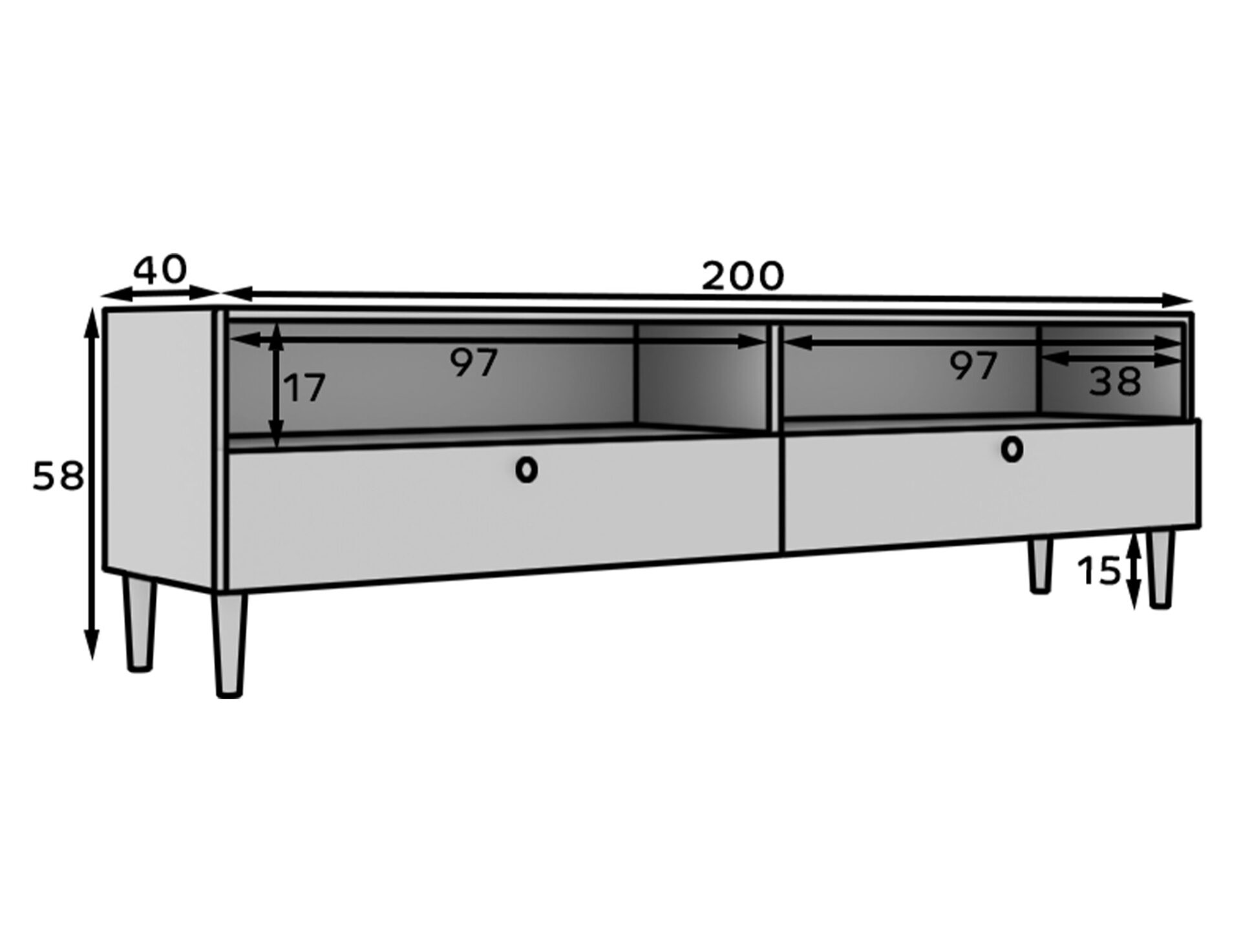 Dullum 200 TV statīvs, balts — изображение 14