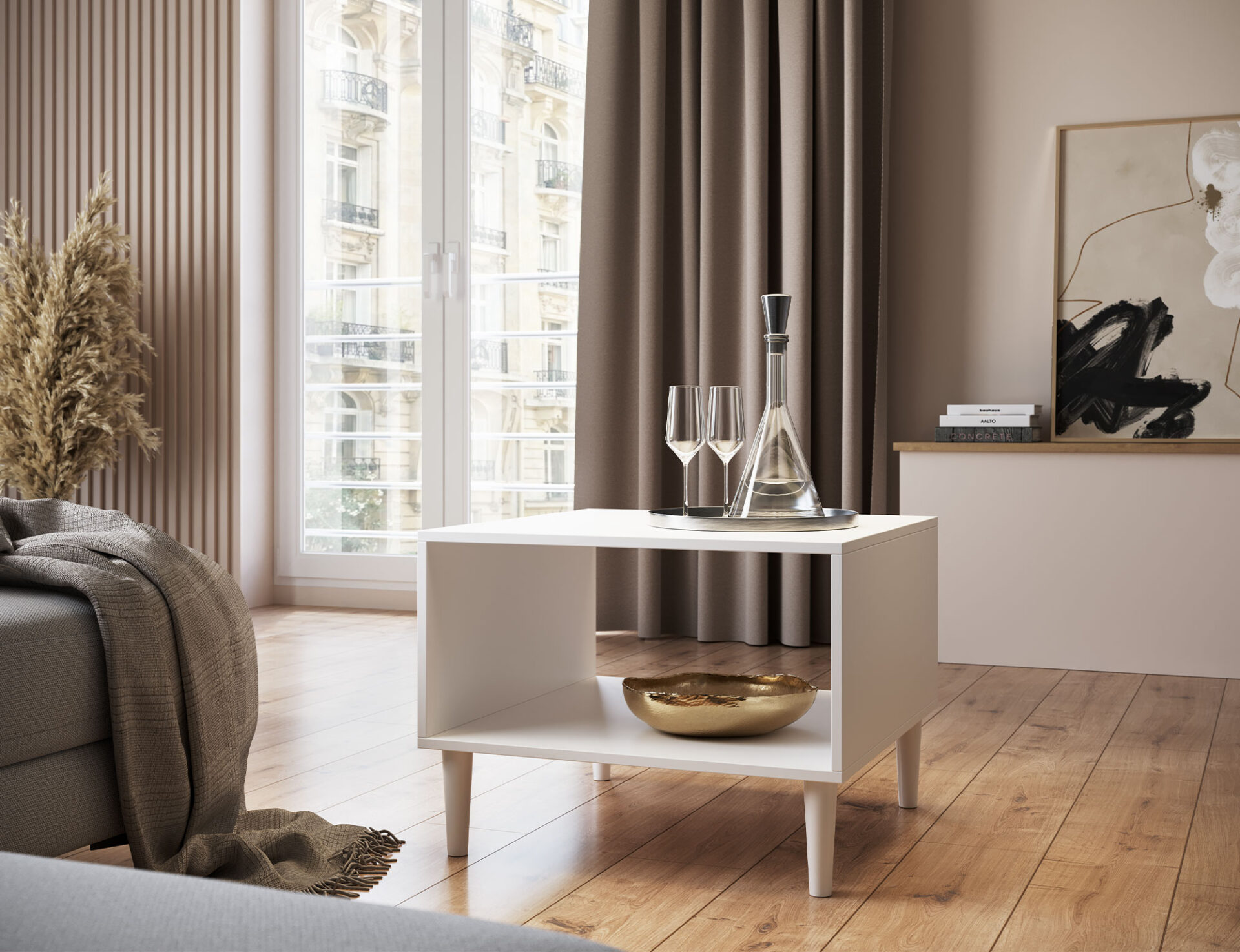Dullum 60 balts kafijas galdiņš — 8 attēls